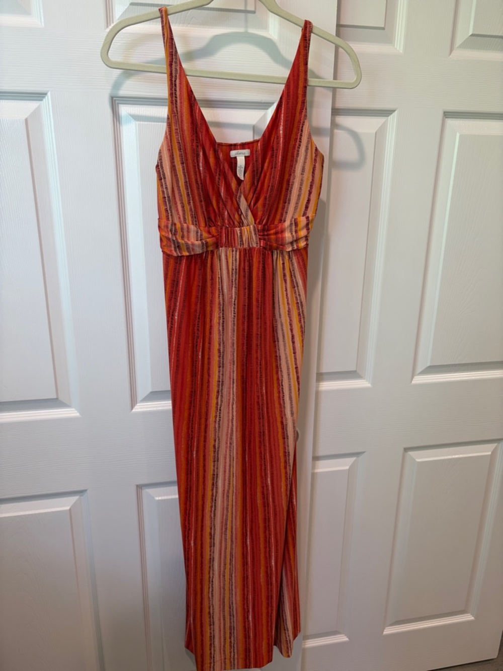 Soma Striped Red Orange Maxi Dress